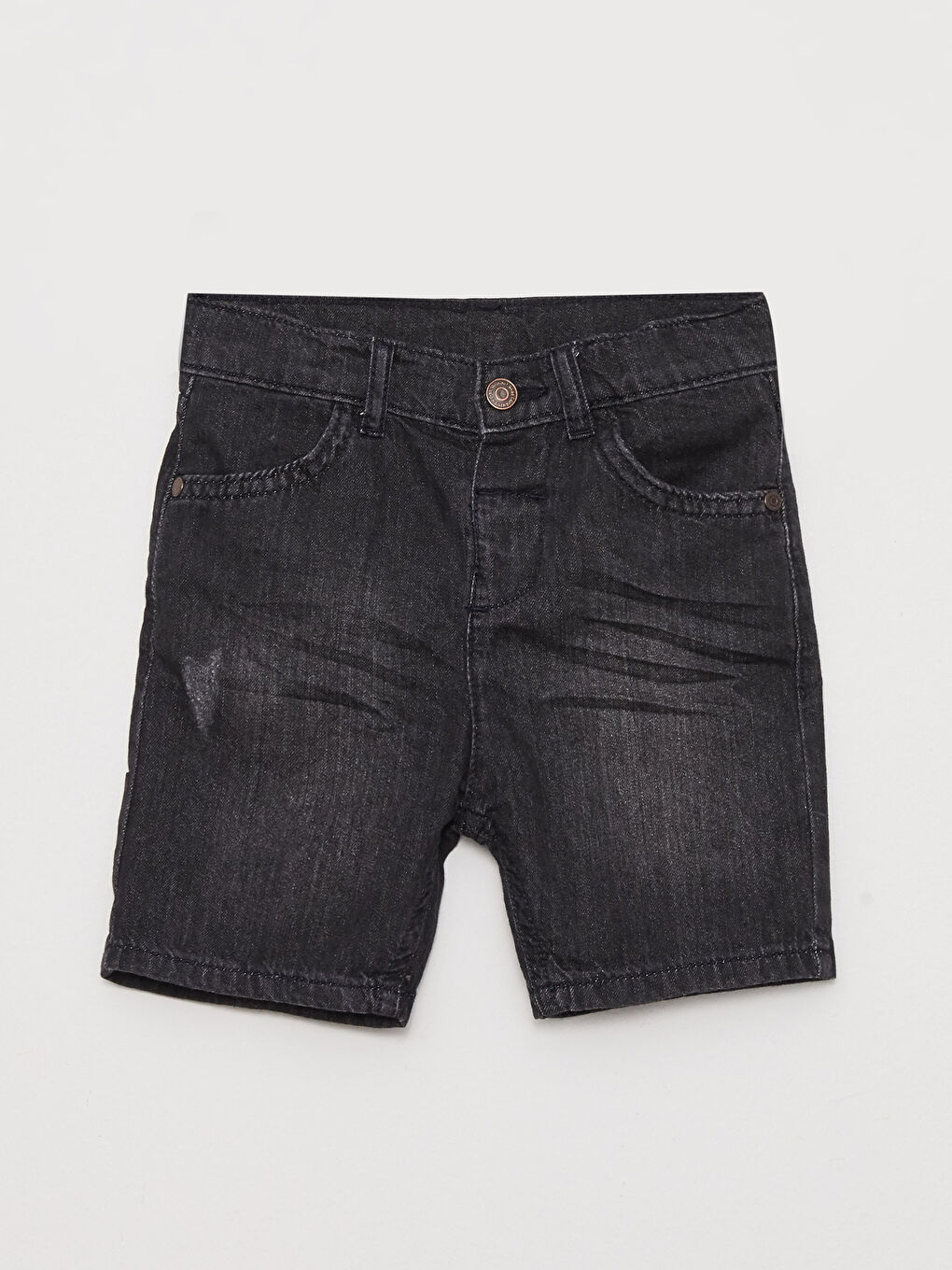 LCW ECO Siyah Beli Lastikli Basic Erkek Bebek Jean Şort