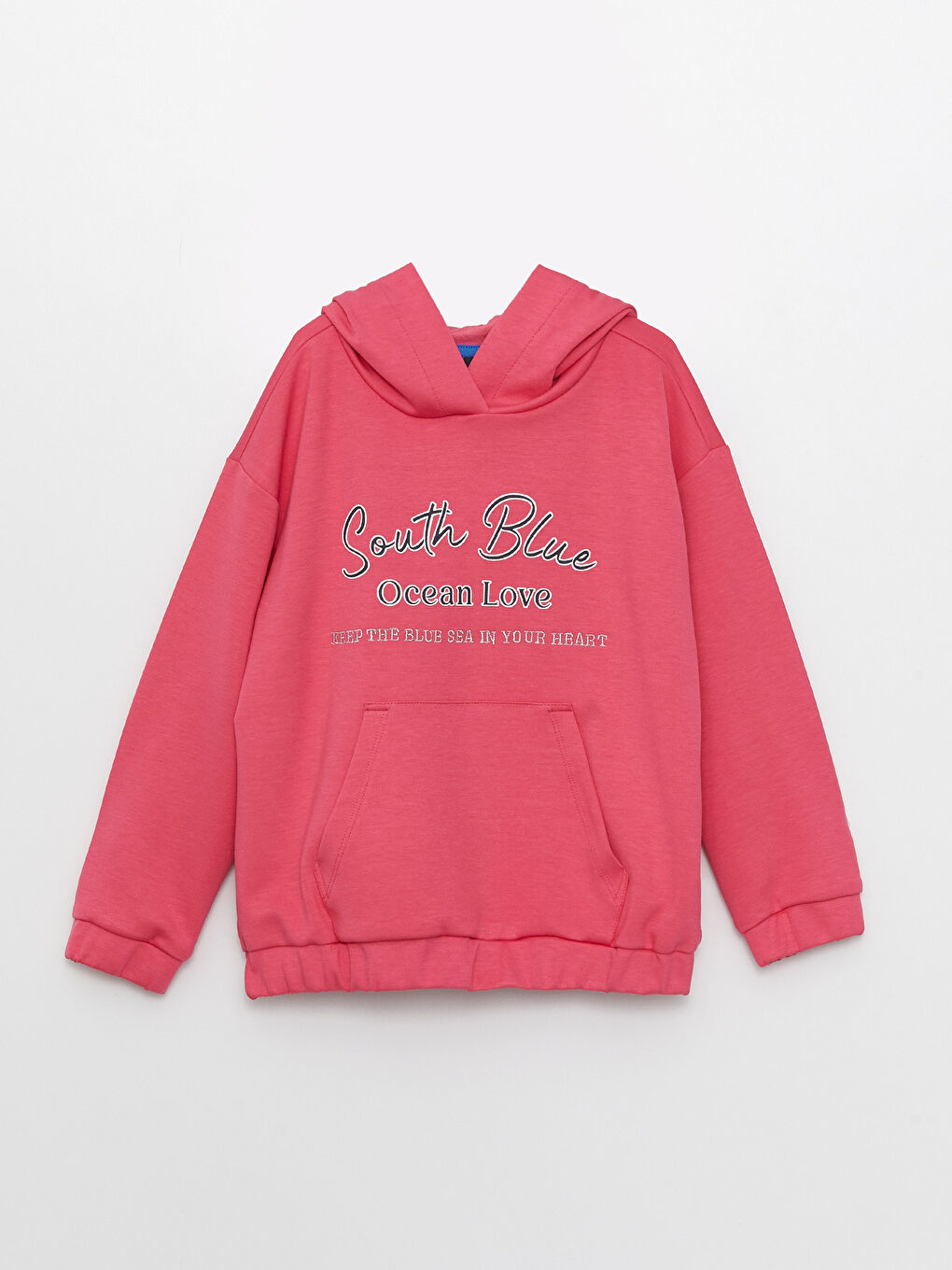 SOUTHBLUE Orta Pembe Kapüşonlu Baskılı Uzun Kollu Kız Çocuk Sweatshirt