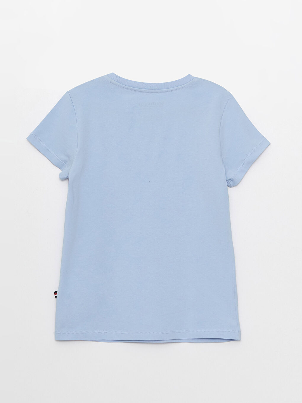 Mavi Bisiklet Yaka Baskılı Kısa Kollu Kız Çocuk Tişört-1