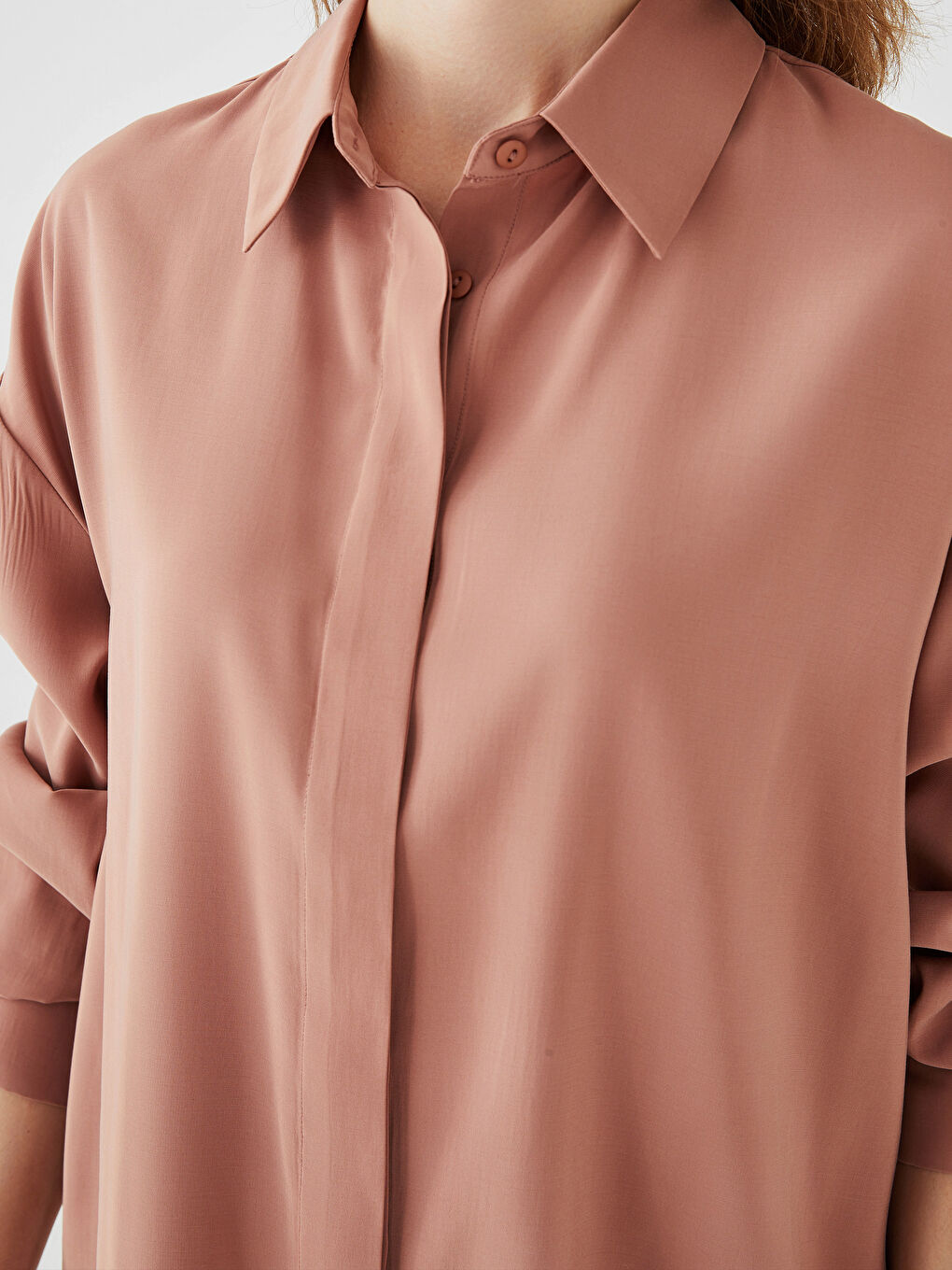 әйелдерге арналған өрнексіз ұзын жең жейде туника-3