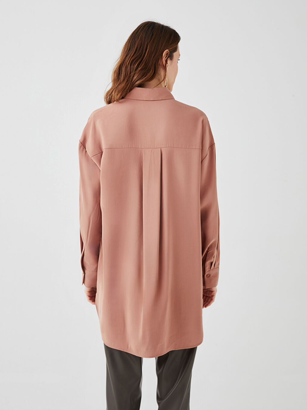 әйелдерге арналған өрнексіз ұзын жең жейде туника-4