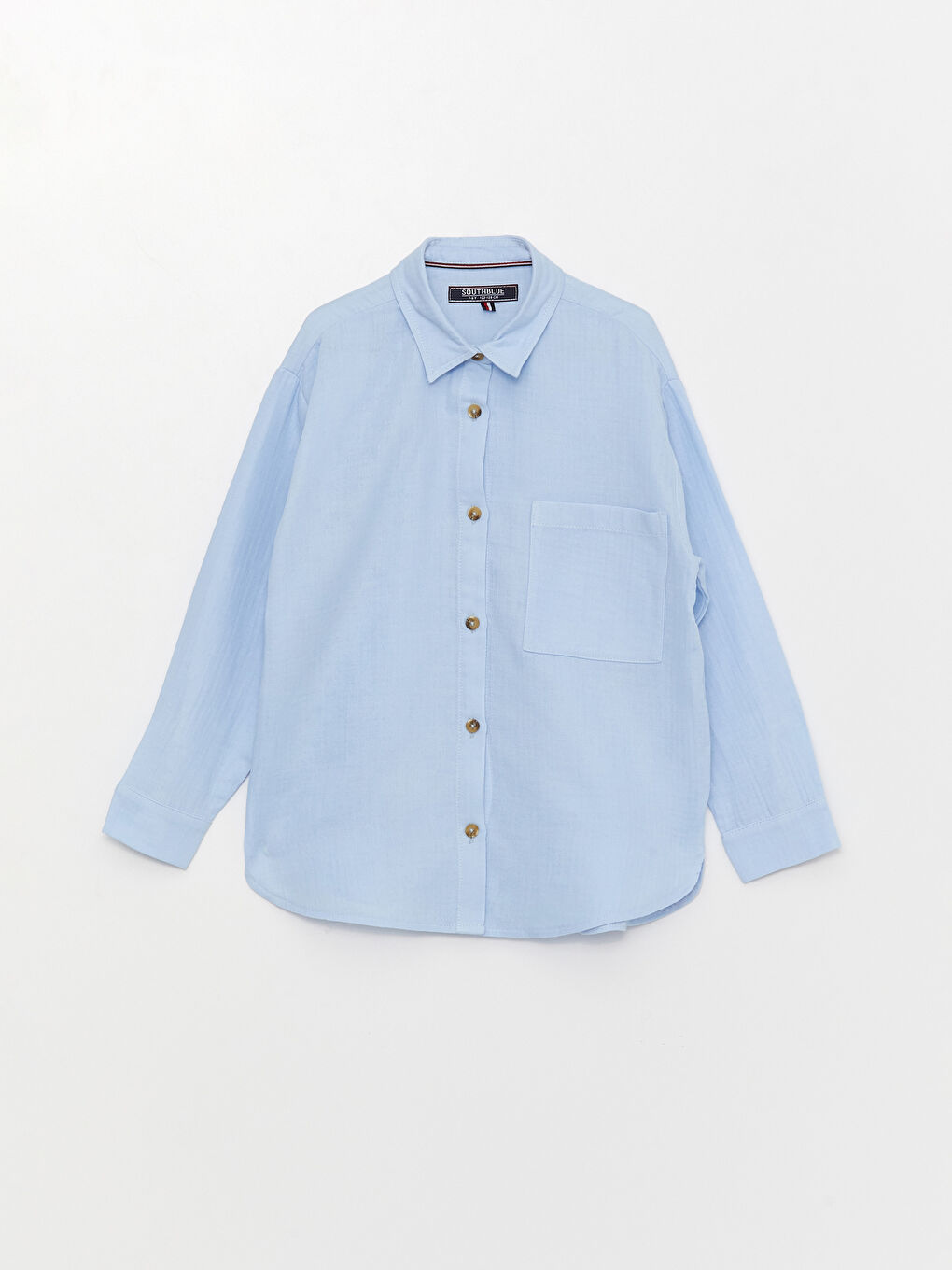 Mavi Basic Uzun Kollu Kız Çocuk Gömlek