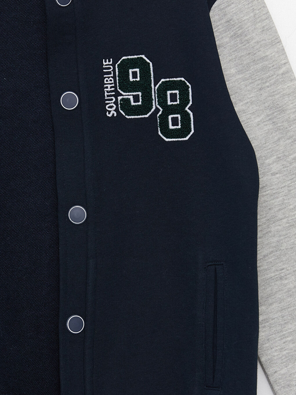 Lacivert Nakışlı Uzun Kollu Erkek Çocuk Kolej Ceket-4