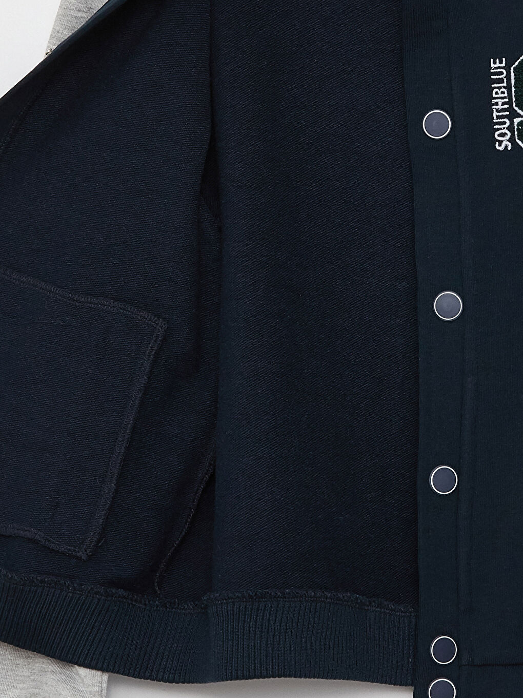 Lacivert Nakışlı Uzun Kollu Erkek Çocuk Kolej Ceket-5