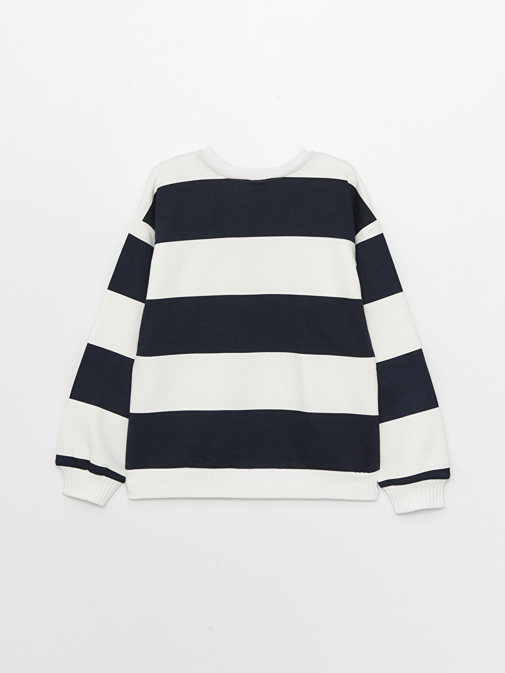 Crew Neck Striped Long Sleeve Girls' Sweatshirt-4