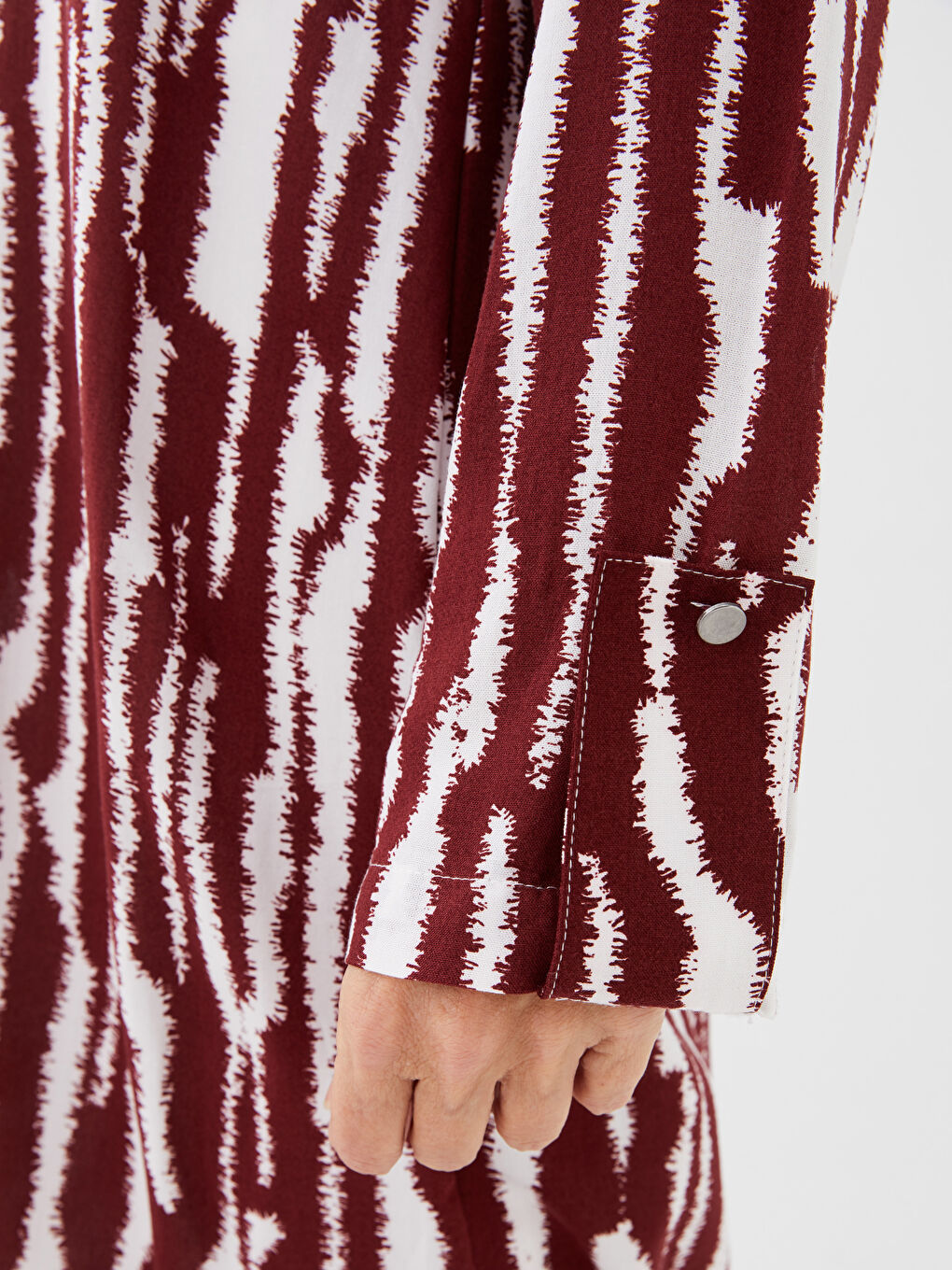 Tunică cu Guler de Judecător, Cu Model, Mânecă Lungă pentru Femei-3