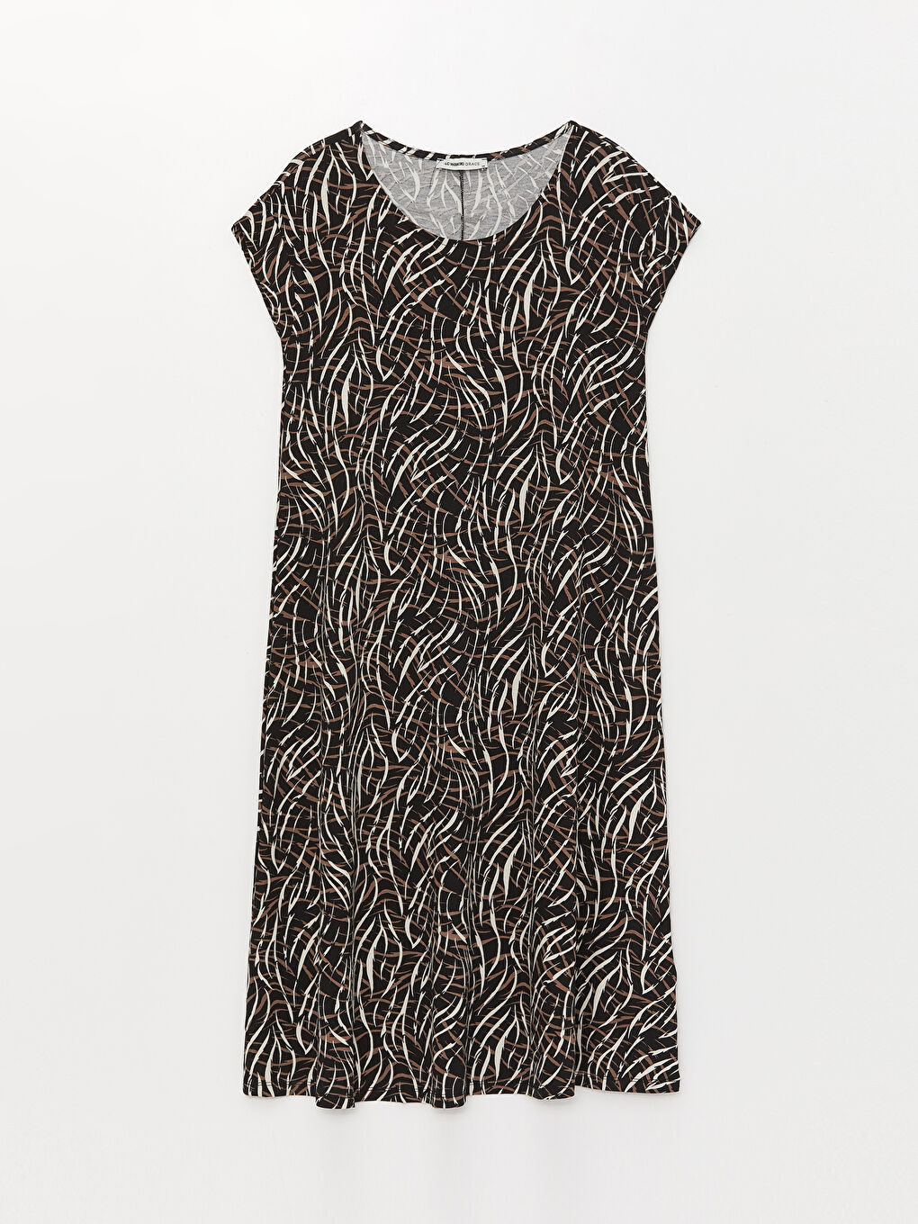 Rochie Cu Decolteu Rotund Cu Model,Cu Mânecă Scurtă,Pentru Femei-5