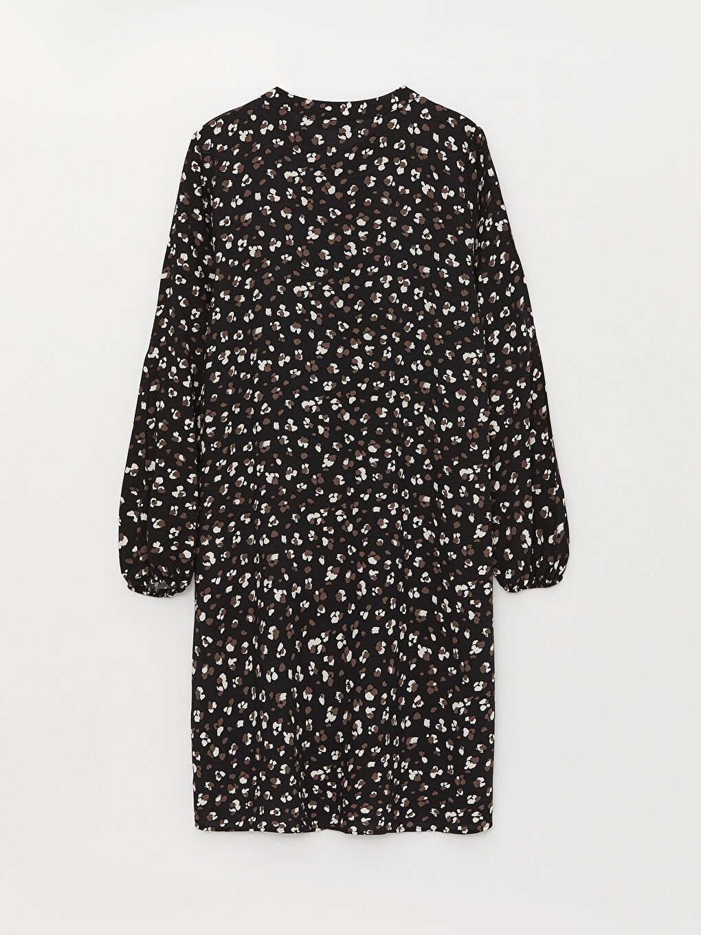 Siyah Bisiklet Yaka Desenli Uzun Kollu Kadın Tunik-6