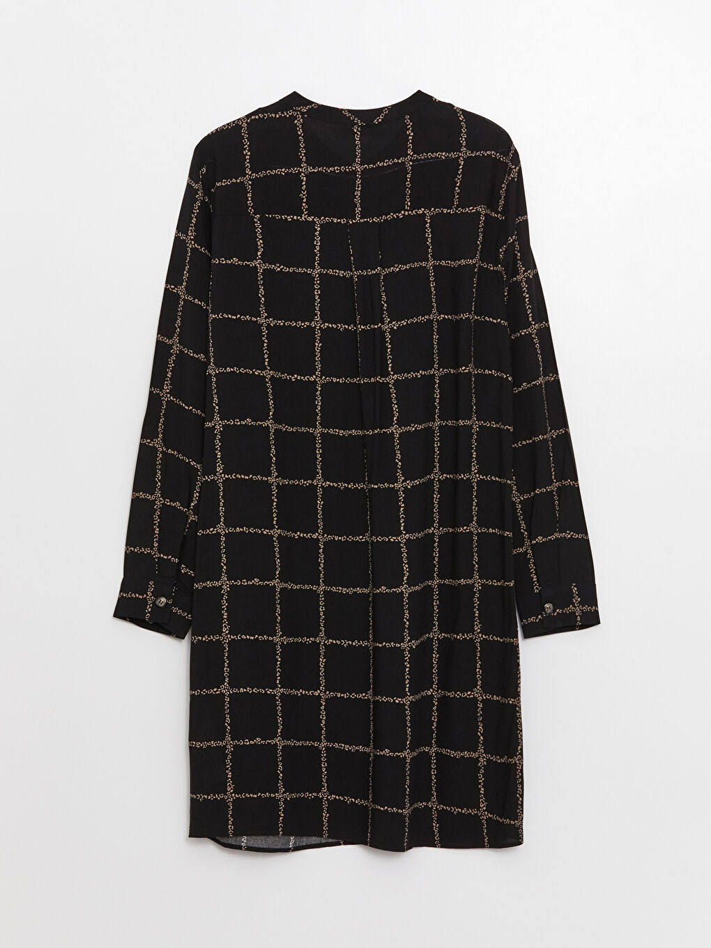 Siyah Hakim Yaka Desenli Uzun Kollu Kadın Tunik-6