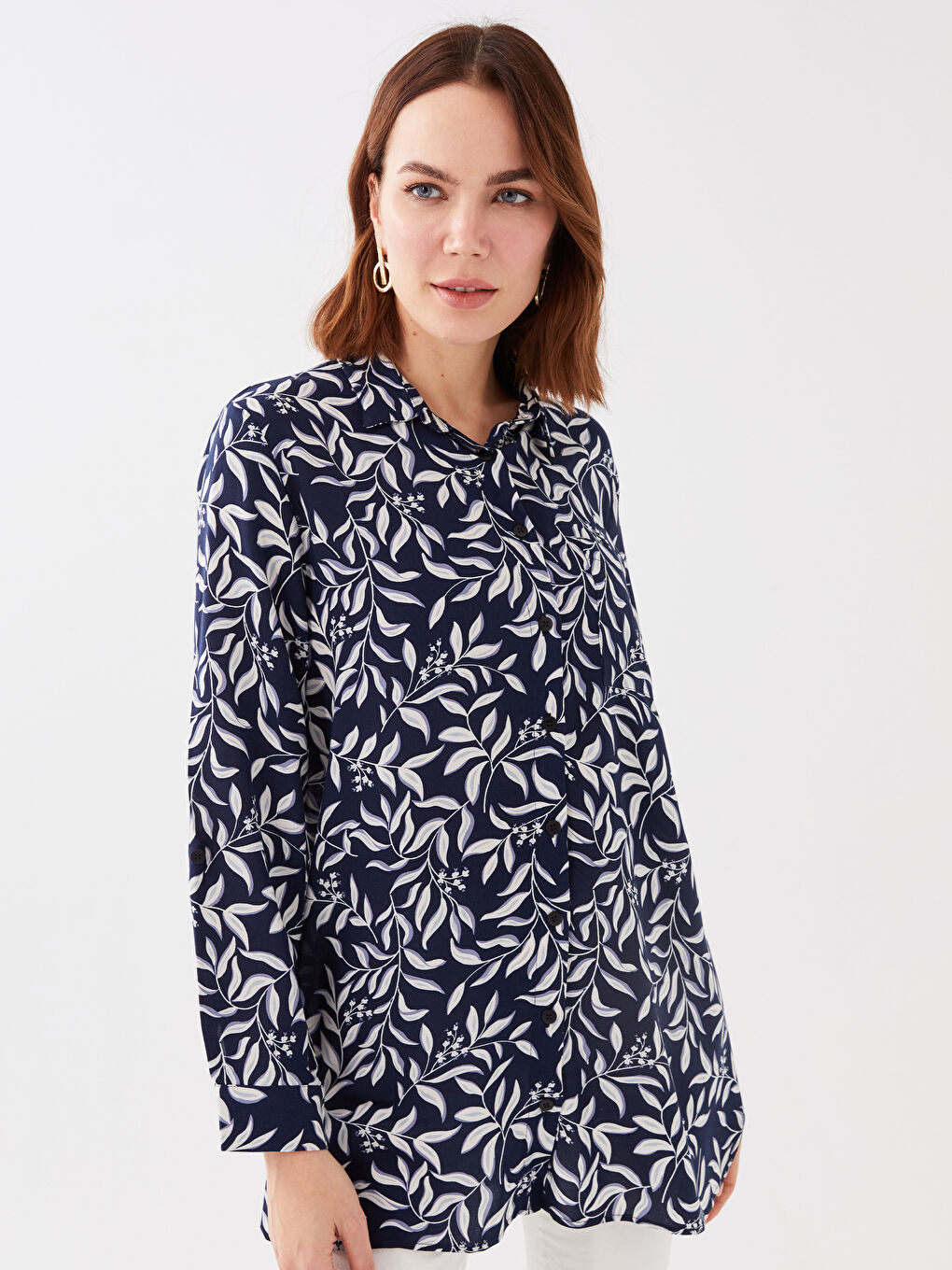 Patterned Women's Shirt Tunic-1