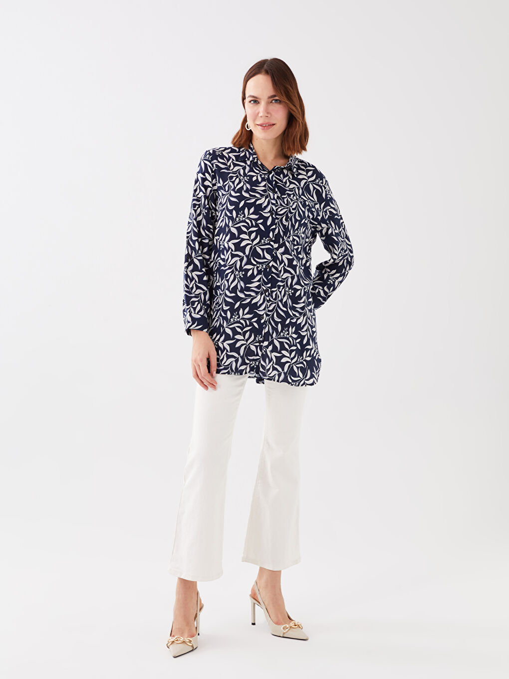 Patterned Women's Shirt Tunic-2