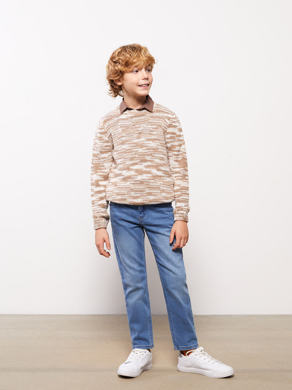 Adjustable Elastic Waist Boys' Jeans-1