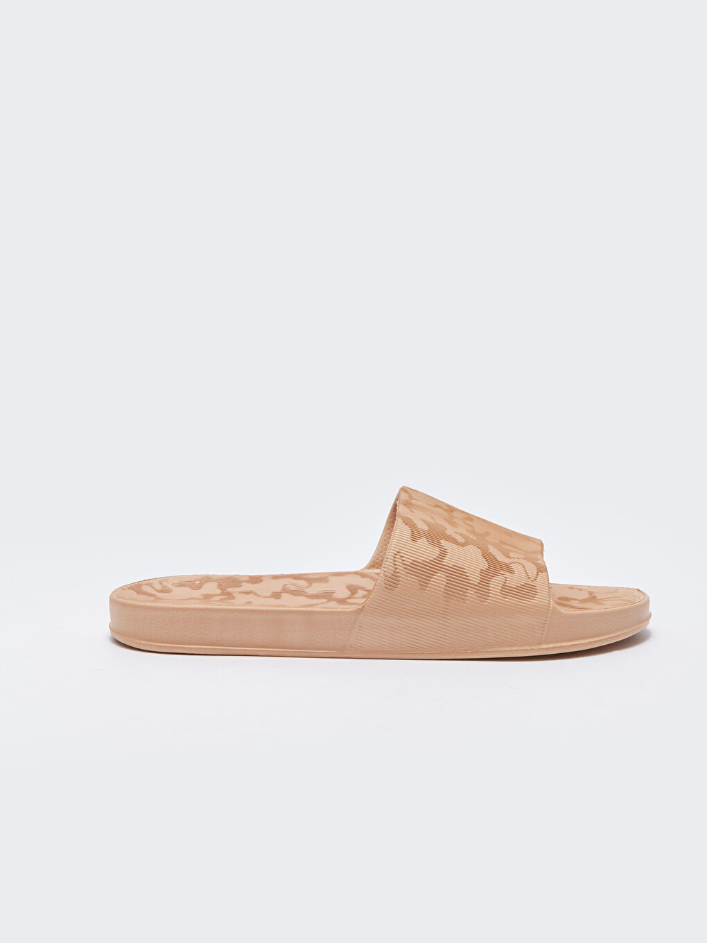 Bej Desenli Tek Bantlı Erkek Terlik-1