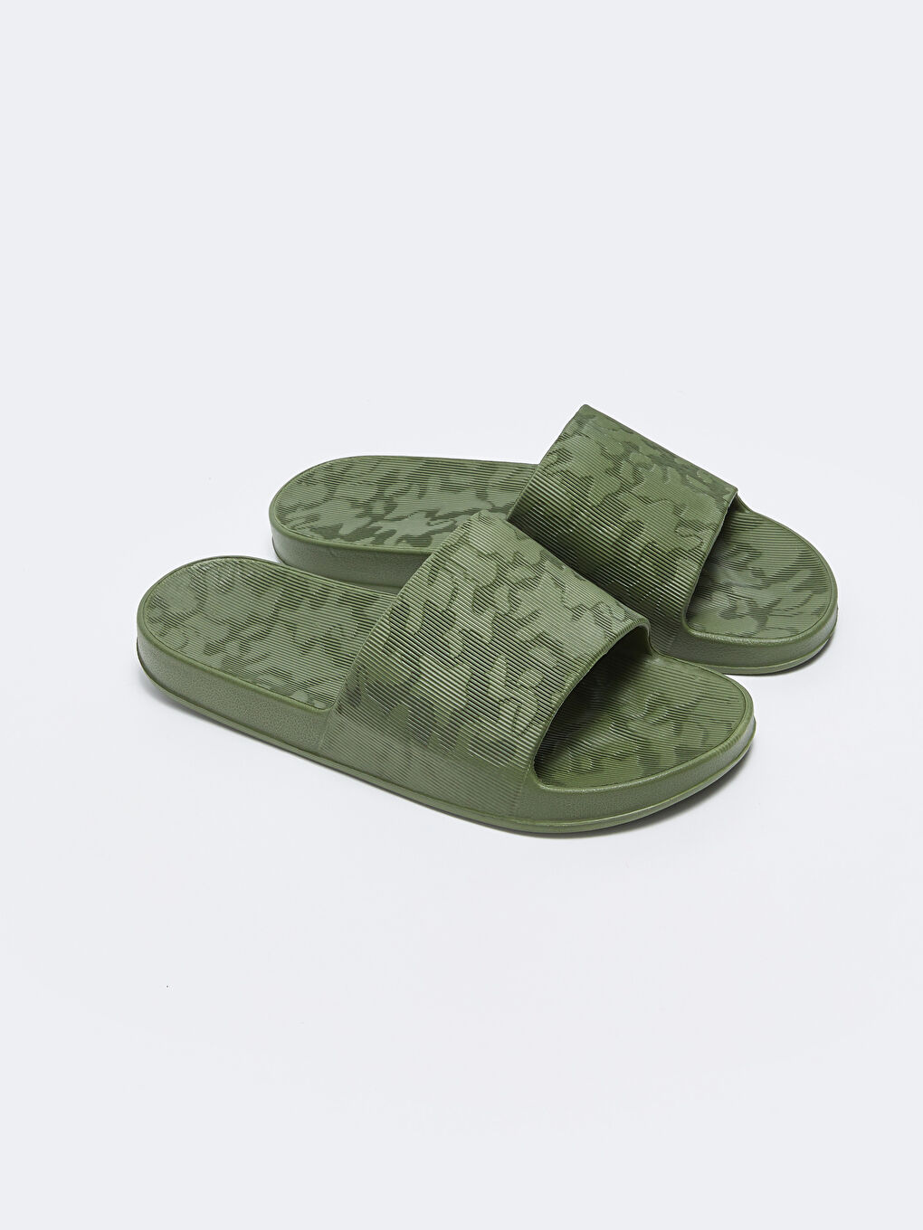 Haki Desenli Tek Bantlı Erkek Terlik