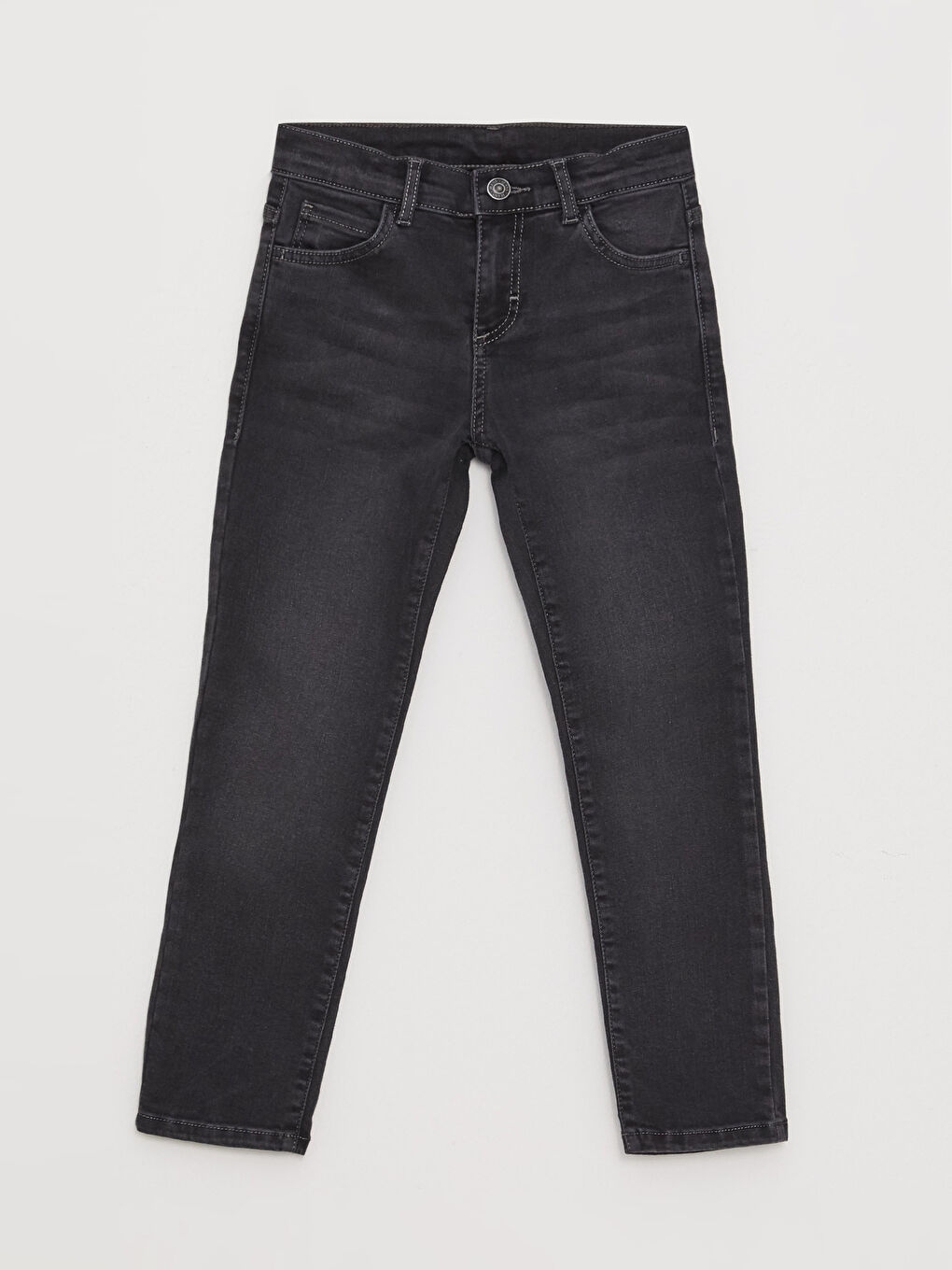 LCW ECO Gri Beli Ayarlanabilir Lastikli Erkek Çocuk Jean Pantolon