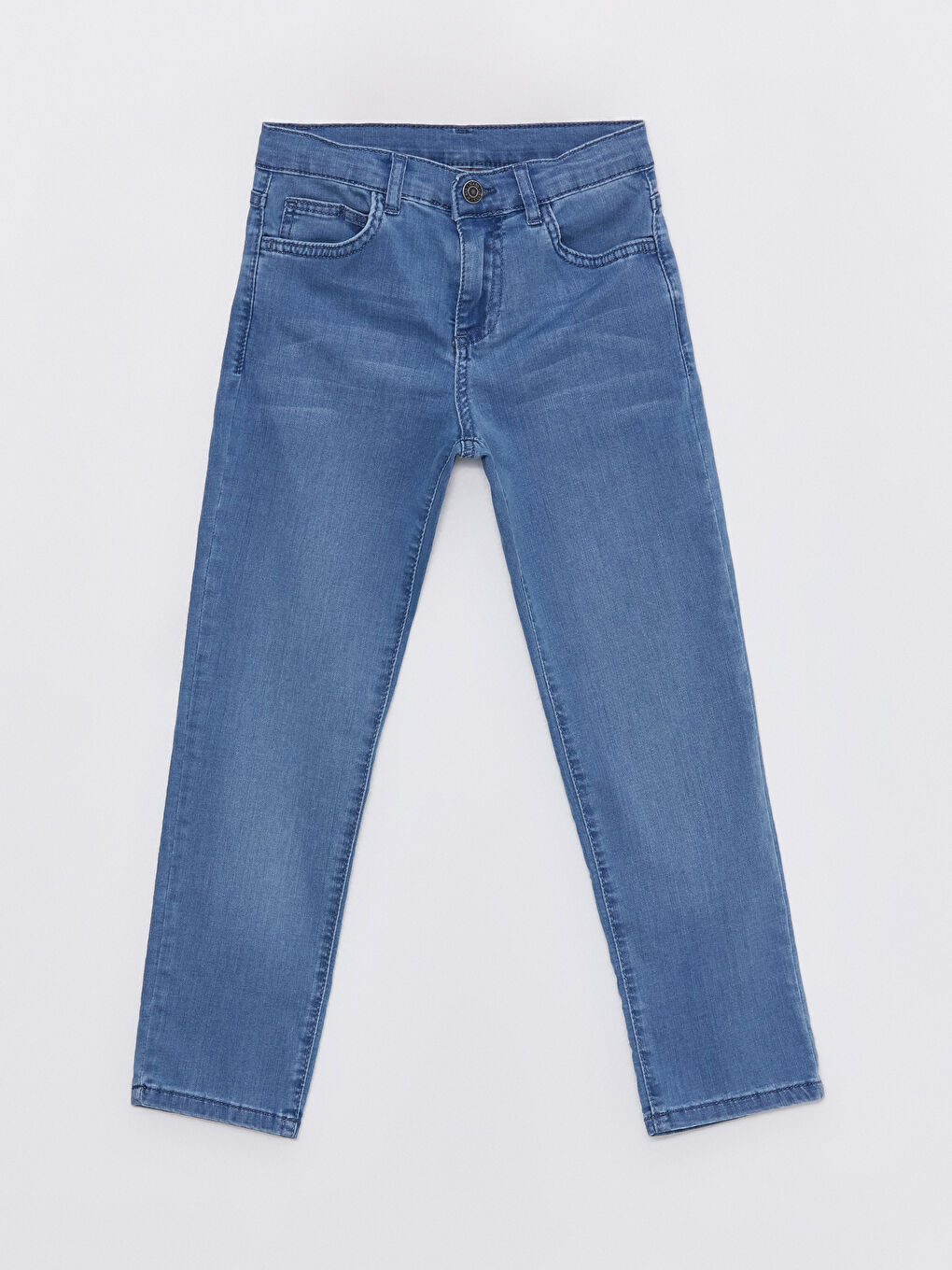 İndigo Beli Ayarlanabilir Lastikli Erkek Çocuk Jean Pantolon