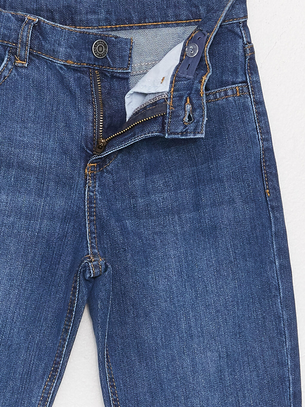 İndigo Beli Ayarlanabilir Lastikli Erkek Çocuk Jean Pantolon-2