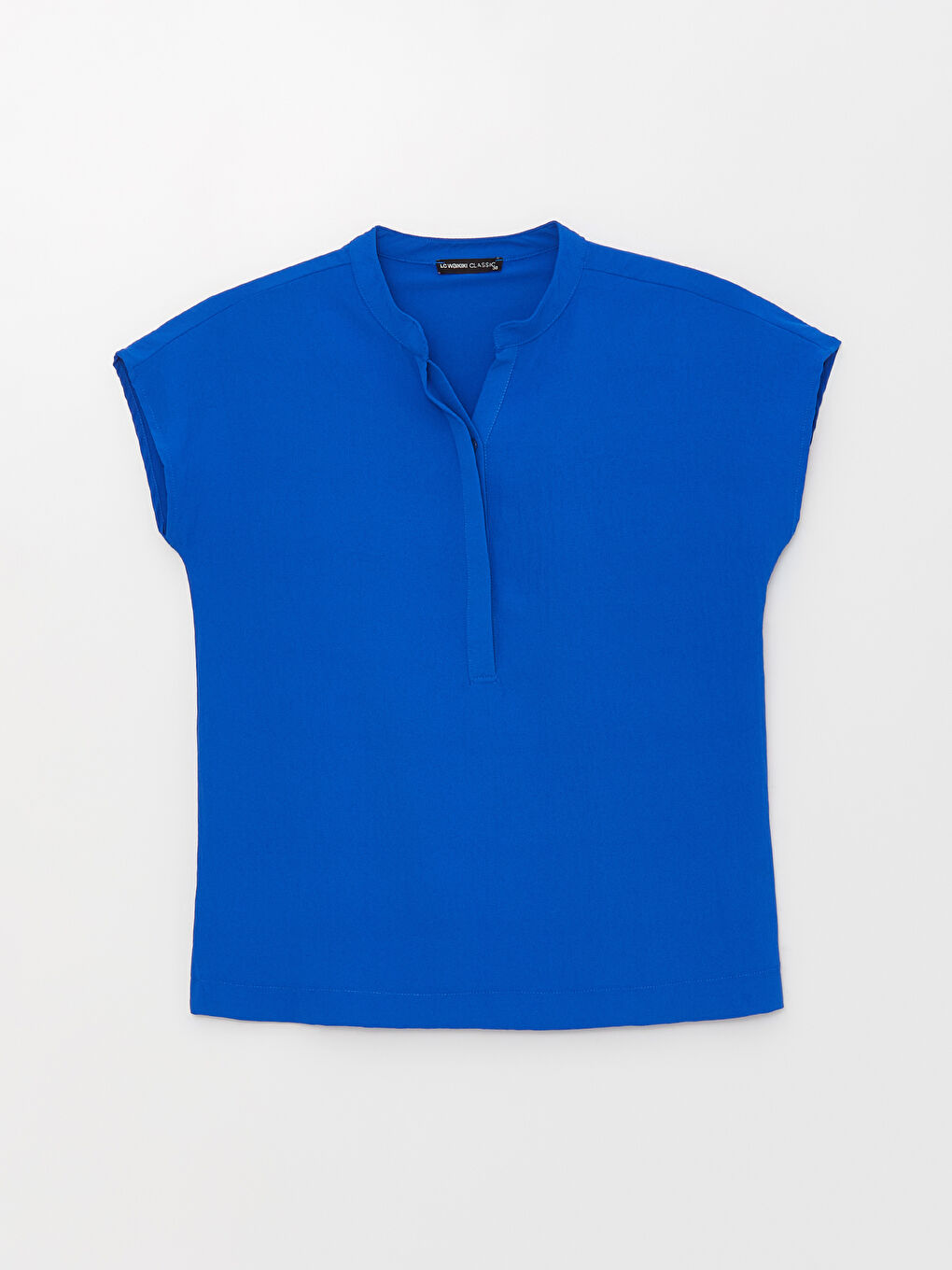 Әйелдерге арналған ойық жағалы қысқа жең аэробин блузка-5