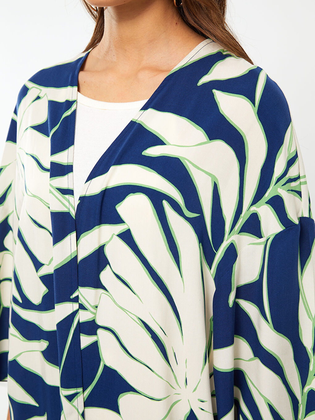 Shawl Collar Patterned Women's Kimono -S3AN54Z8-LRR