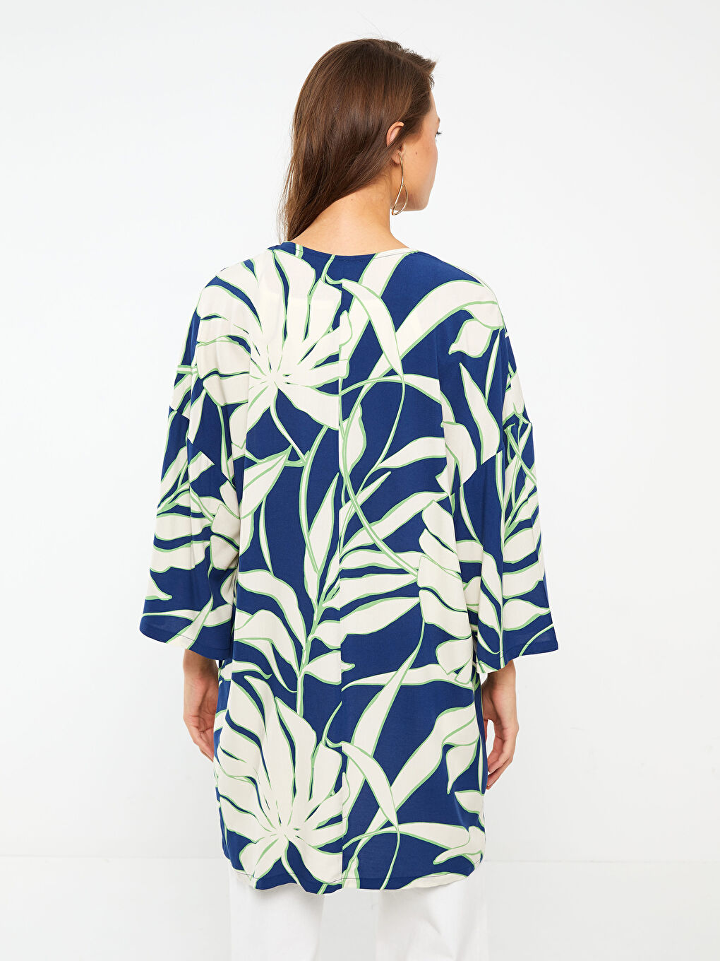 Shawl Collar Patterned Women's Kimono -S3AN54Z8-LRR