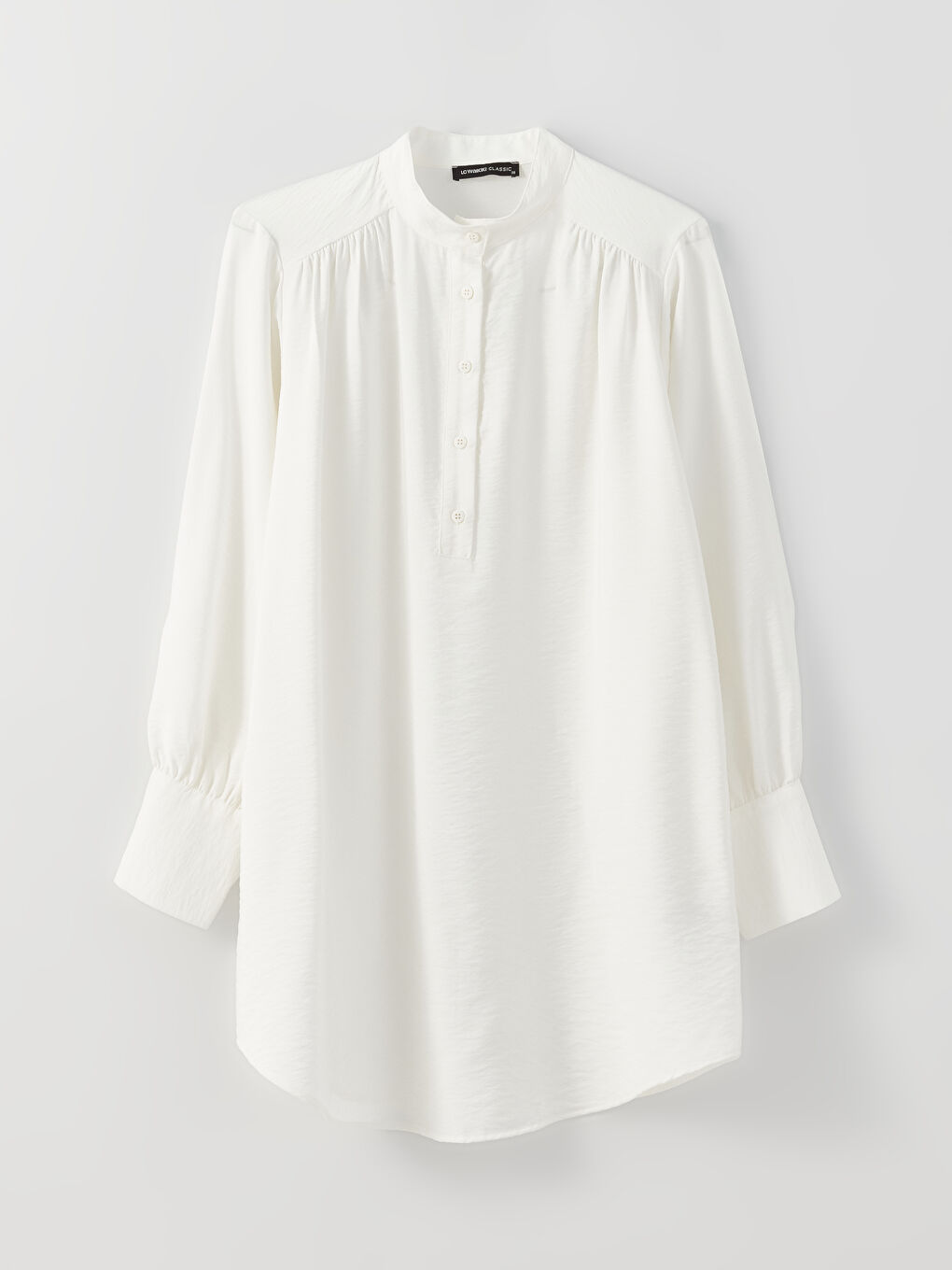 Trichterkragen Schlicht Langarm Oversize Tunika für Damen-5