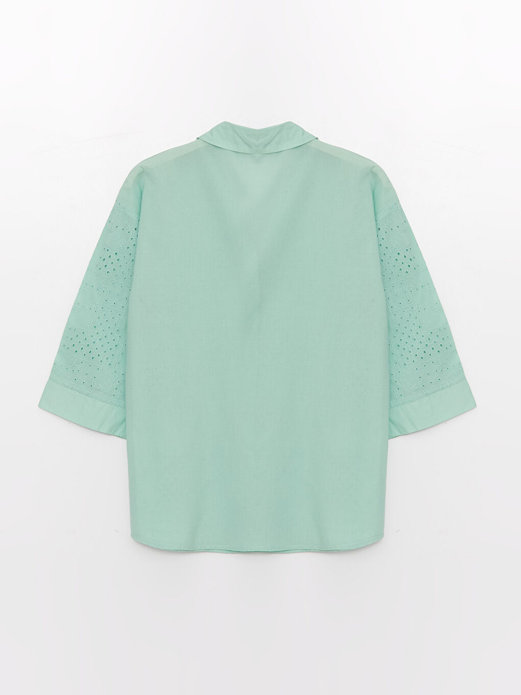 Self Patterned Oversize Broderie Women's Shirt-6