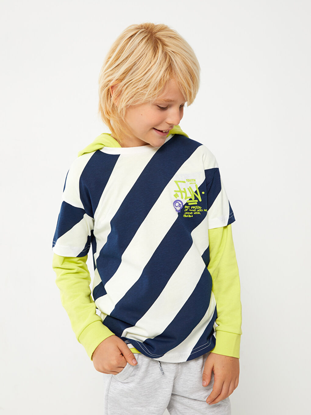 Relaxed Fit Crew Neck Printed Boys' T-Shirt-2