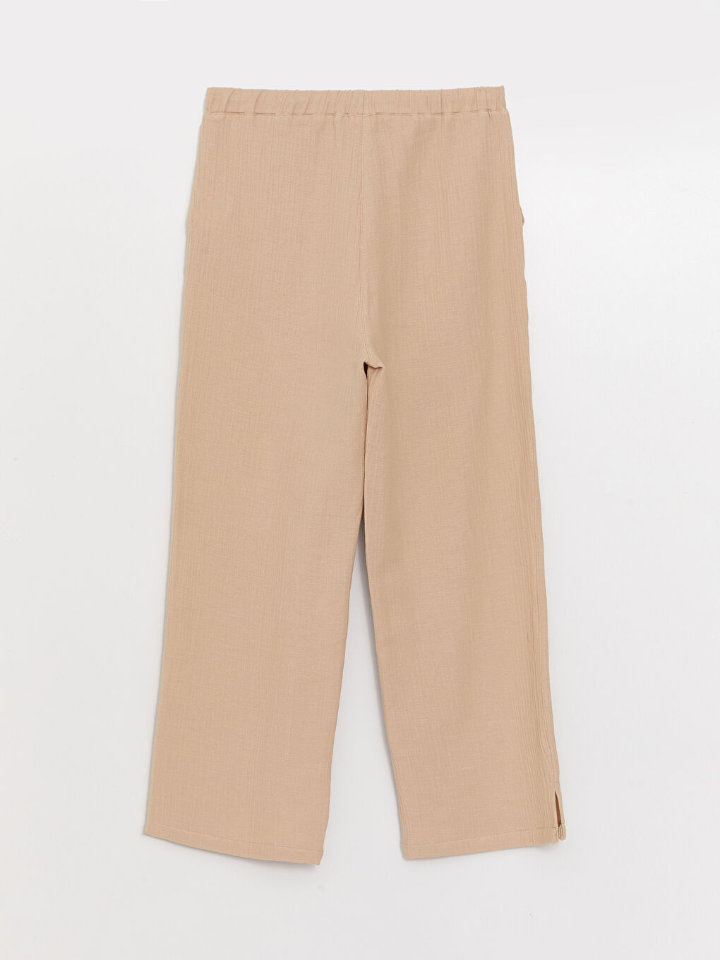 Elasticated Waist Plain Muslin Women's Trousers-6