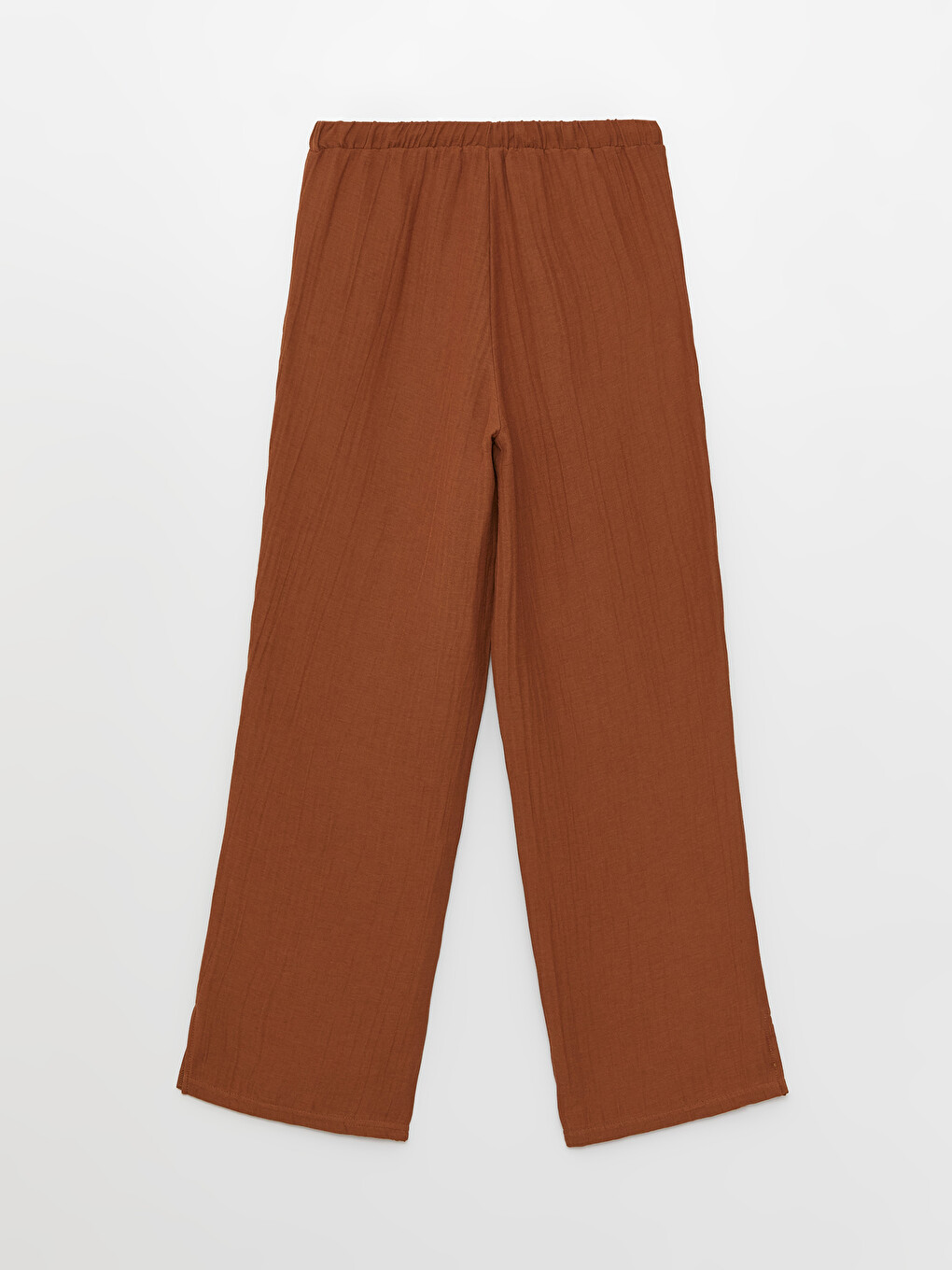 Elastic Waist Plain Muslin Women's Trousers-11