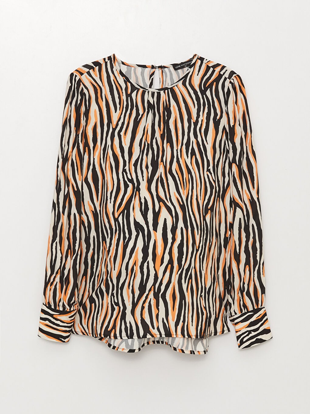 Crew Neck Patterned Long Sleeve Maternity Blouse -S3AN92Z8-LQY