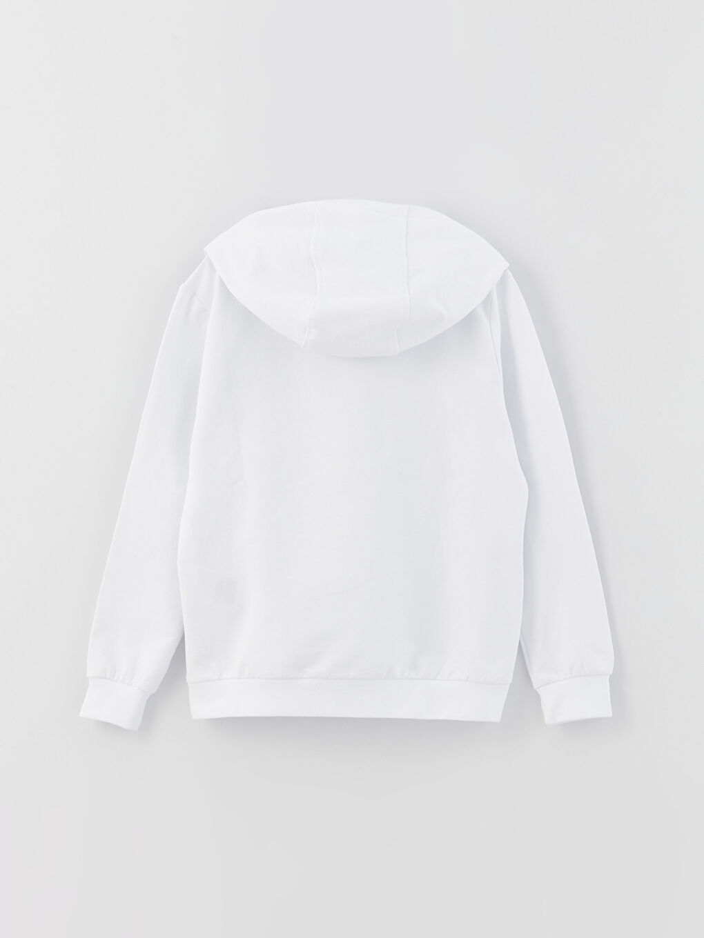Beyaz Kapüşonlu Baskılı Uzun Kollu Erkek Çocuk Sweatshirt-4