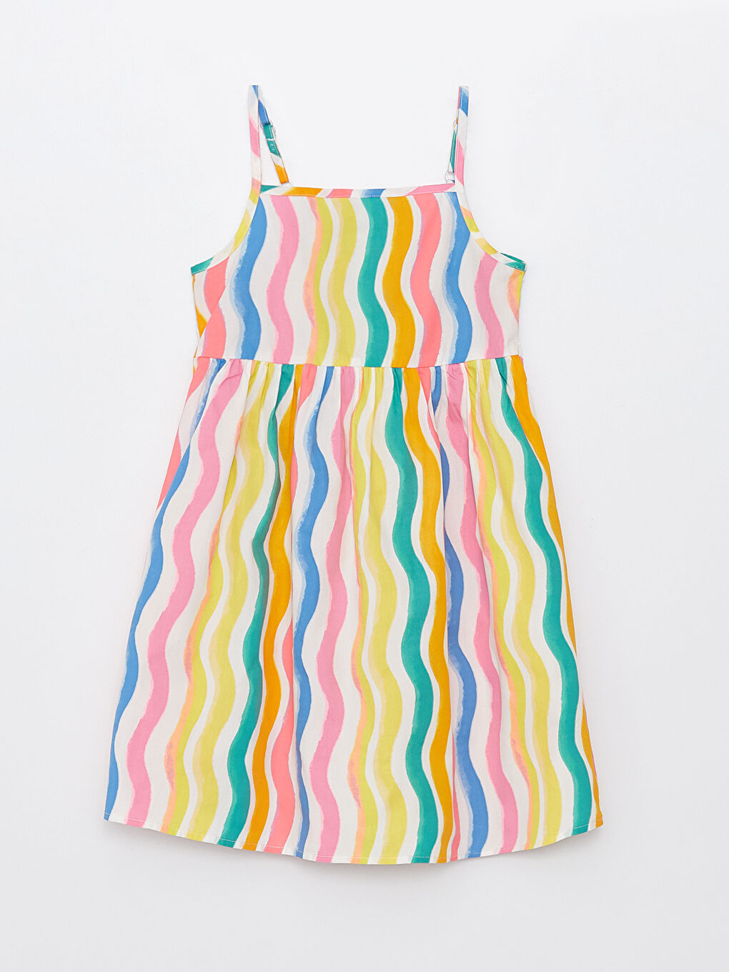 Robe à Col Carré à Fines Bretelles pour Filles