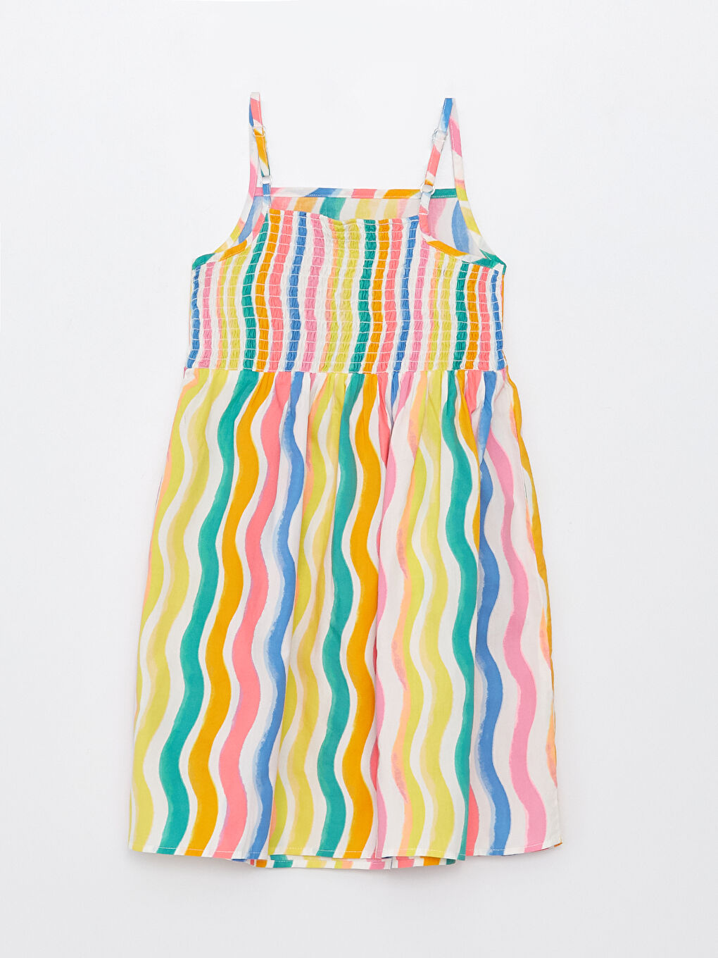 Robe à Col Carré à Fines Bretelles pour Filles-1