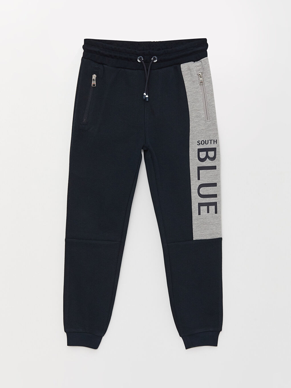 Lacivert Beli Lastikli Baskılı Erkek Çocuk Jogger Eşofman Altı-2