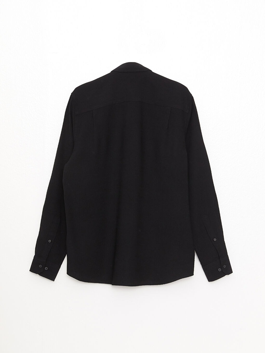 Siyah Regular Fit Uzun Kollu Erkek Gömlek-6