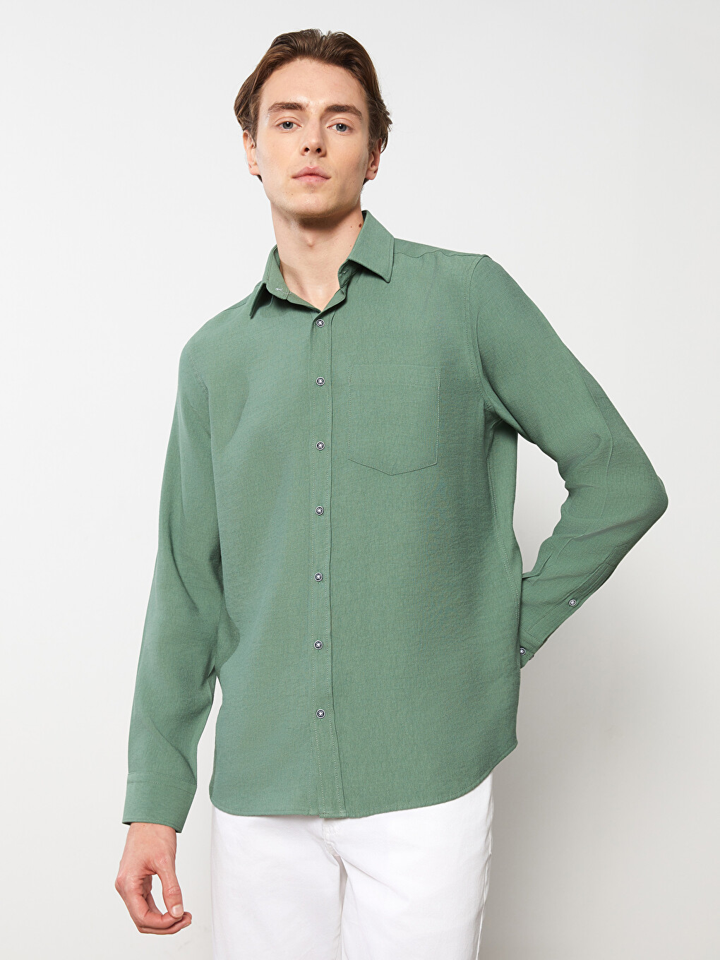 Regular Fit Long Sleeve Men's Shirt