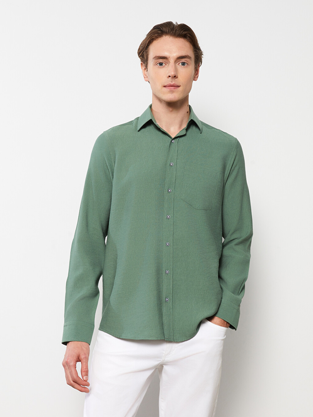 Regular Fit Long Sleeve Men's Shirt-2
