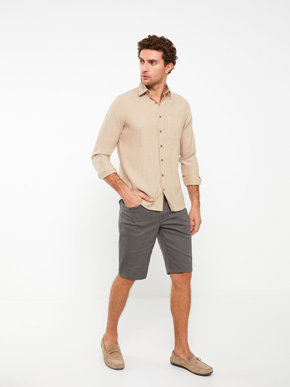 LCW ECO Regular Fit Long Sleeve Men's Shirt -S3AO48Z8-SZV