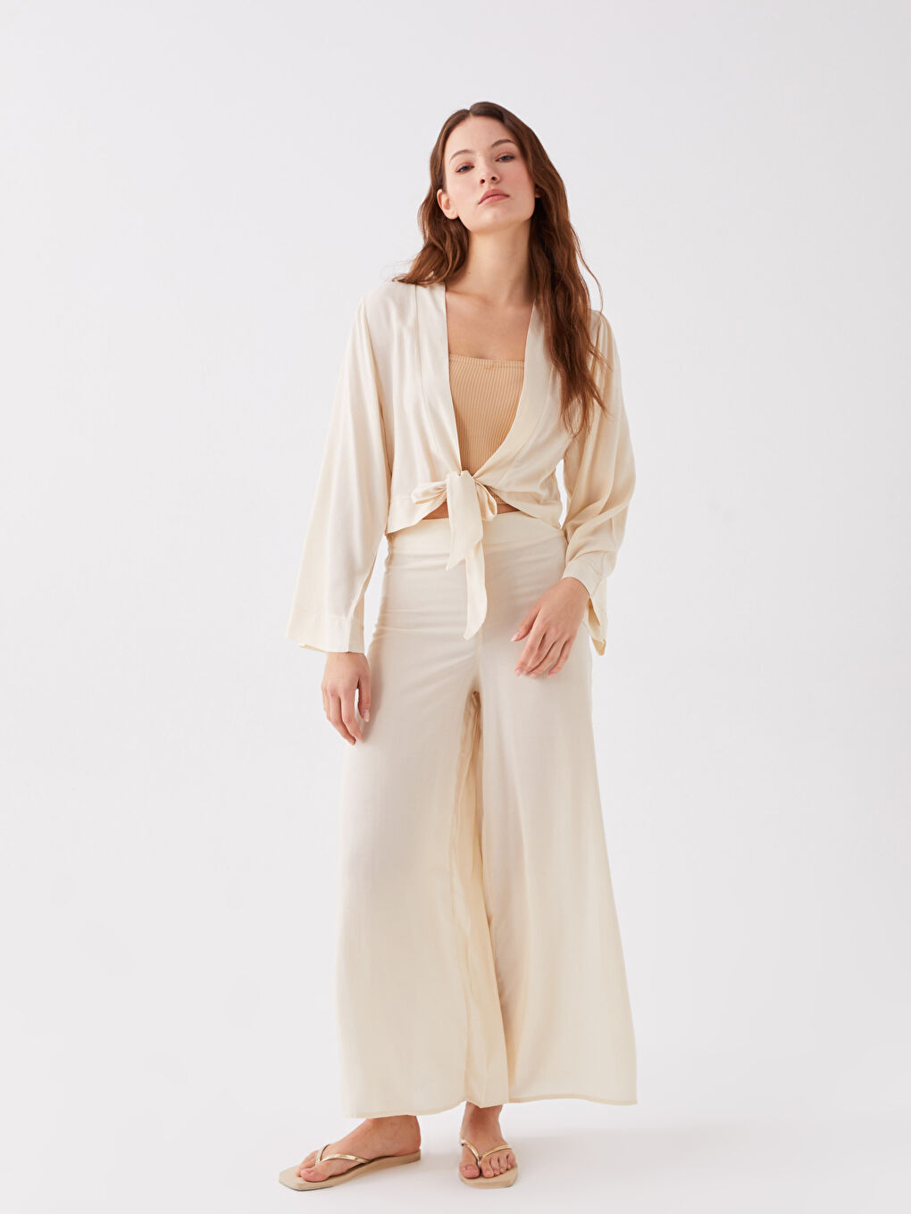 LCW DREAM Bej Şal Yaka Kadın Kimono - 2