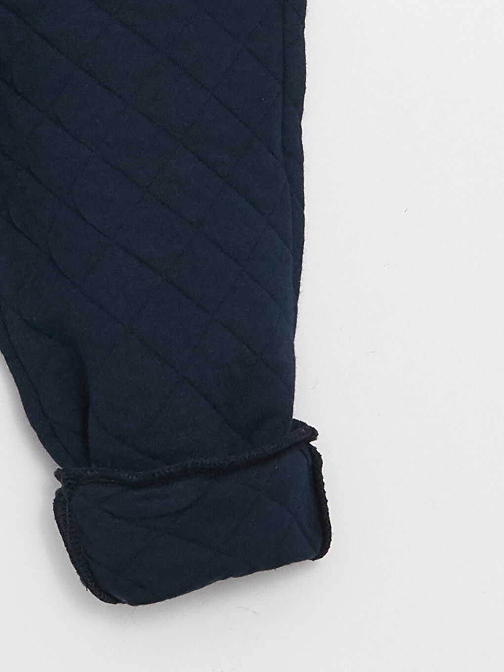 Lacivert Beli Lastikli Kendinden Desenli Erkek Bebek Eşofman Alt-2