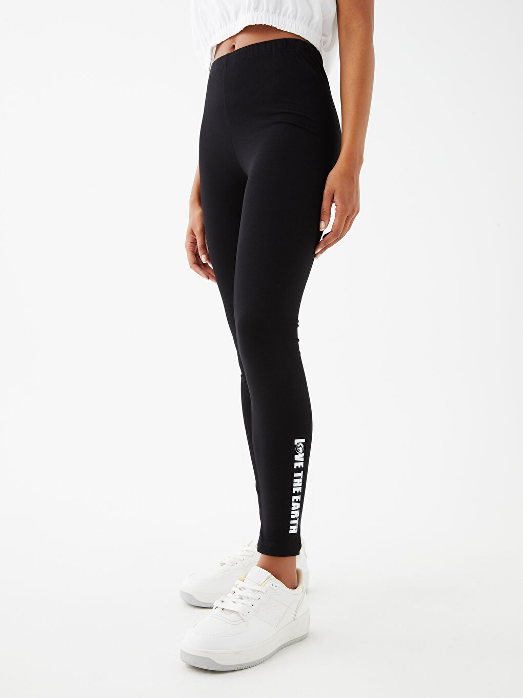 سروال ضيق مطبوع بخصر مطاطي نساء-3