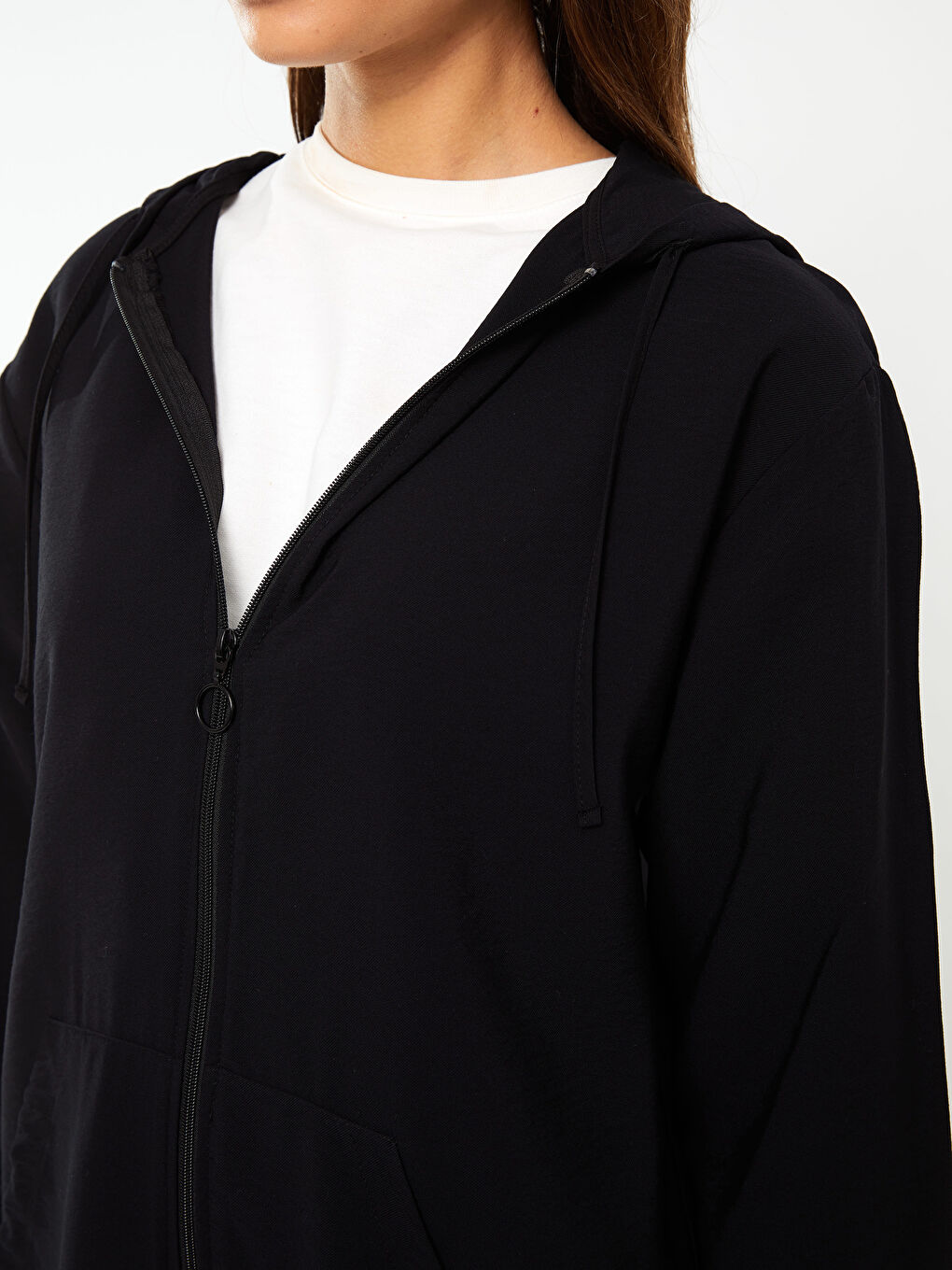 كارديجان مستقيم بكم طويل بكابوش للسيدات-3