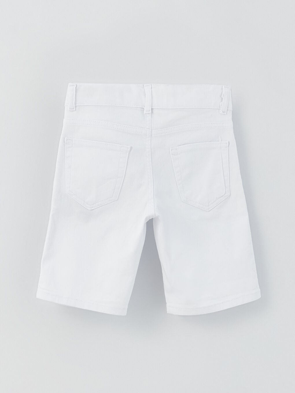 Beyaz Basic Gabardin Erkek Çocuk Şort-2