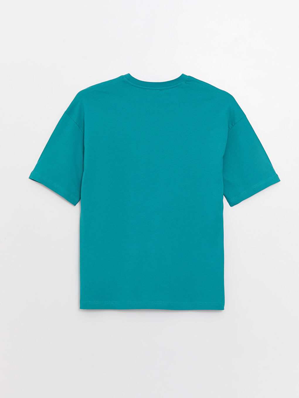 Turkuaz Bisiklet Yaka Penye Erkek Tişört-6