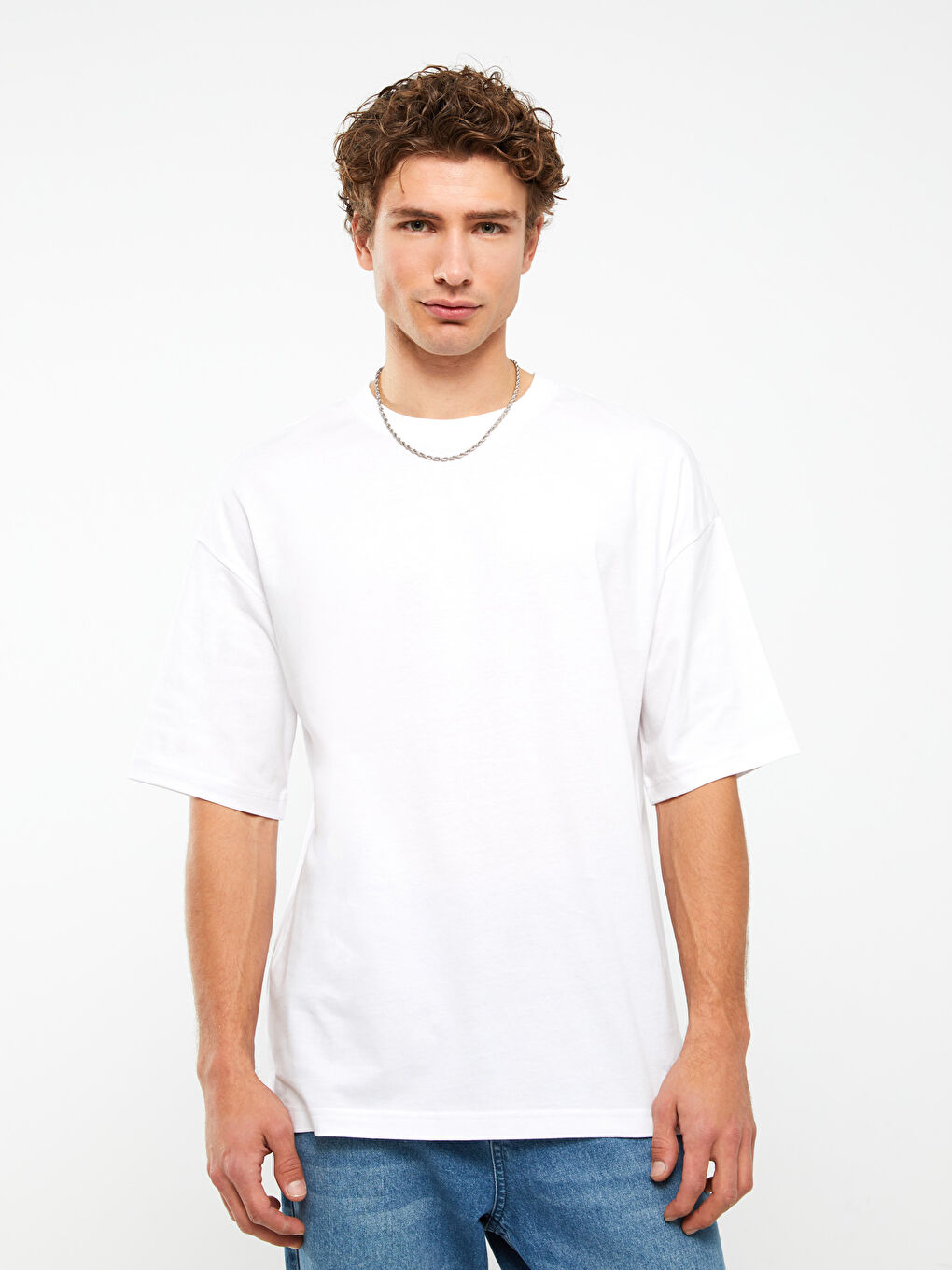 تيشيرت رجالي بياقة دائرية قماش جيرسي-1