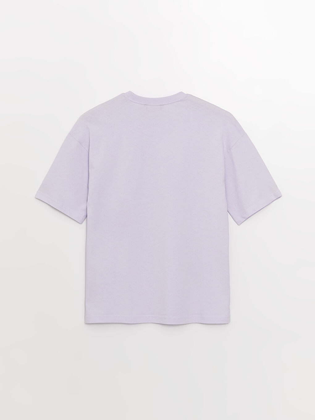 Lila Bisiklet Yaka Penye Erkek Tişört-6