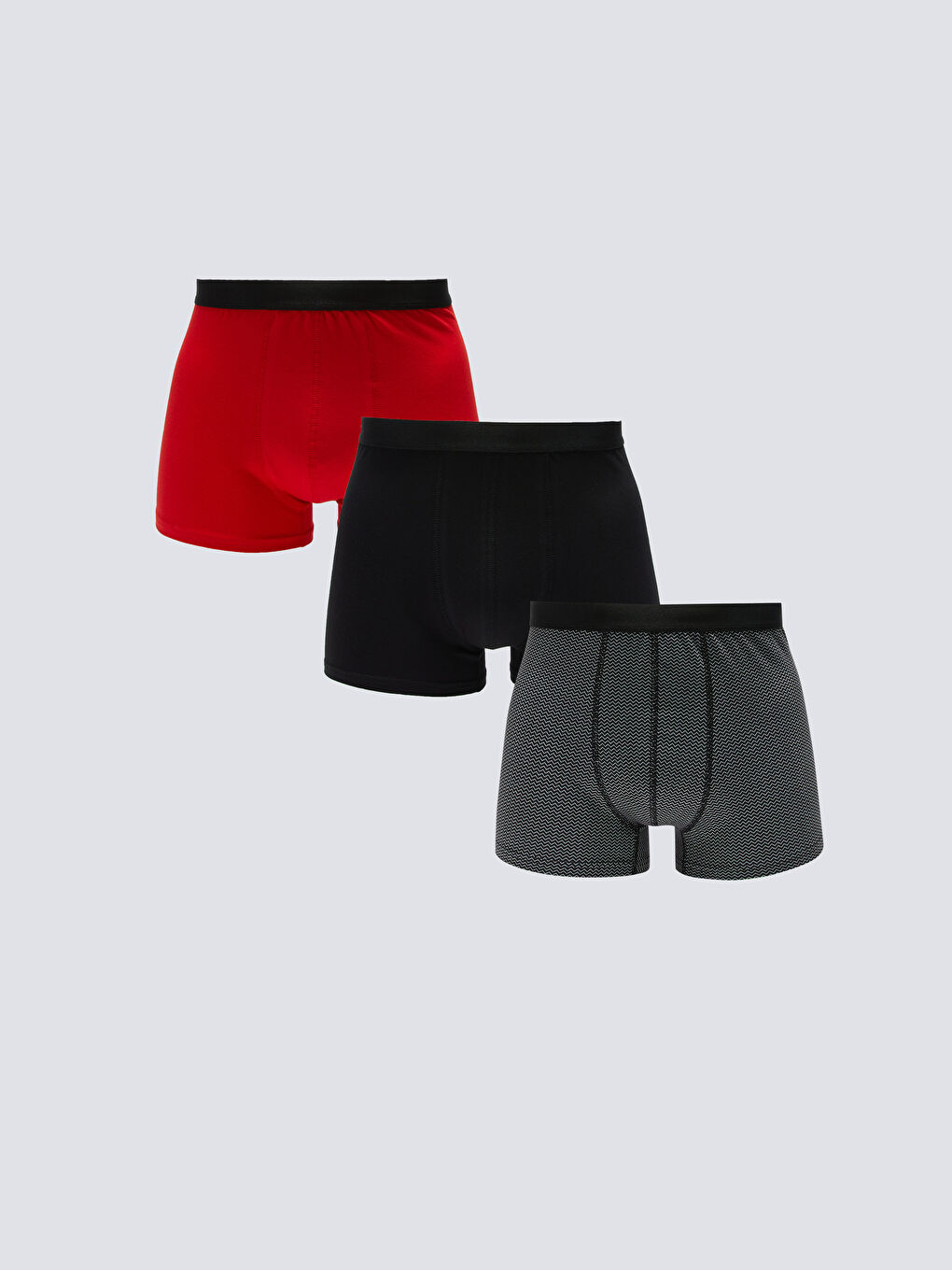 Siyah Standart Kalıp Pamuklu Esnek Erkek Boxer 3'lü