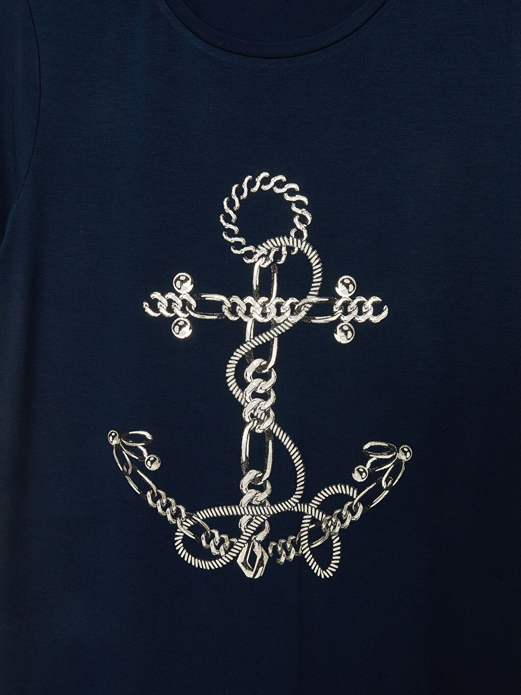 تيشيرت نسائي بأكمام قصيرة وياقة دائرية مطبوع-6