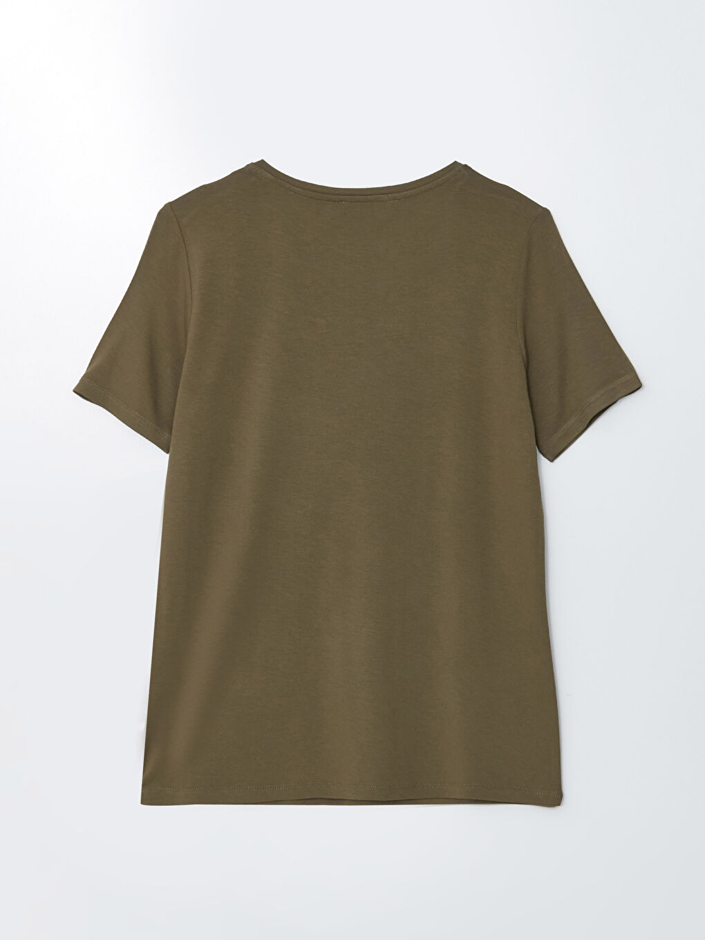 تيشيرت نسائي بأكمام قصيرة وياقة دائرية مطبوع-6