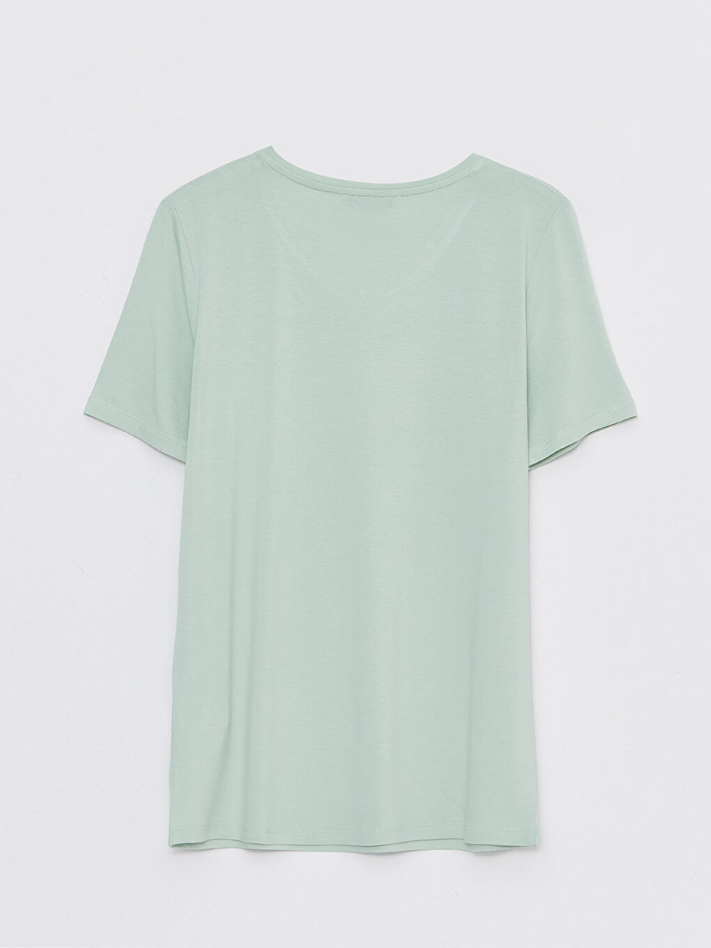 V-Neck Plain Short Sleeve Women's T-Shirt-6